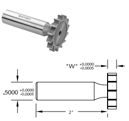 3/8" Dia x 1/32" Width HSS Narrow Width Keyseat Cutter