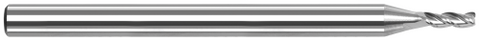 878608 3 FL - 0.1250" (1/8) Cutter DIA x 0.0100" Radius x 0.1870" (3/16) LOC  - Uncoated