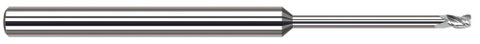 949716 3 FL - 0.2500" (1/4) Cutter DIA x 0.0100" Radius x 0.3750" (3/8) LOC x 3.0000" (3) Reach - Uncoated