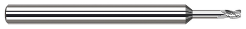 907645 3 FL - 2.000 mm Cutter DIA x 0.100 mm Radius x 3.000 mm LOC x 10.000 mm Reach - Uncoated