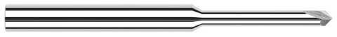 995945 0.0150" (1/64) Neck DIA x 0.1250" (1/8) Reach x 45° per side - 2 FL - Uncoated