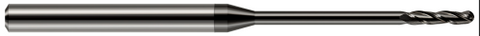 10260 3 FL - 0.0600" Cutter DIA x 0.5000" (1/2) LOC x 1.0000" (1) Reach - Amorphous Diamond Coated