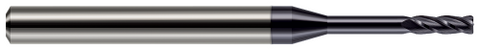 876893-C3 4 FL - 0.0930" (3/32) Cutter DIA x 0.0050" Radius x 0.2790" LOC x 0.7500" (3/4) Reach - AlTiN Coated