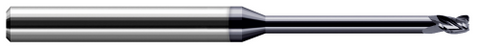 965712-C3 3 FL - 0.1875" (3/16) Cutter DIA x 0.0100" Radius x 0.2810" (9/32) LOC x 1.8750" (1-7/8) Reach - AlTiN Coated