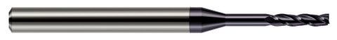 876631-C3 3 FL - 0.0310" (1/32) Cutter DIA x 0.1550" LOC x 0.2500" (1/4) Reach - AlTiN Coated