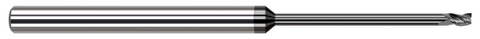 48920-C4 3 FL - 0.0200" Cutter DIA x 0.0300" LOC x 0.3000" Reach - Amorphous Diamond Coated