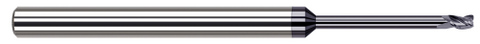 932608-C6 4 FL - 0.1250" (1/8) Cutter DIA x 0.0150" (1/64) Radius x 0.1870" (3/16) LOC x 1.2500" (1-1/4) Reach - AlTiN Nano Coated