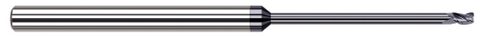 968915-C6 3 FL - 0.0150" (1/64) Cutter DIA x 0.0030" Radius x 0.0230" LOC x 0.2250" Reach - AlTiN Nano Coated