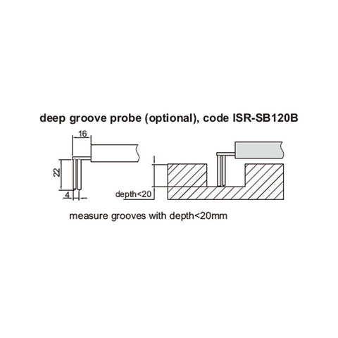 Insize ISR-SB120B DEEP GROOVE PROBE