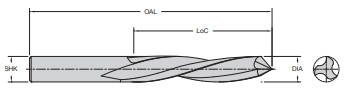 Onsrud TIN15-75 1/2 HSS 3-E DOWNCUT DORBIT TIN