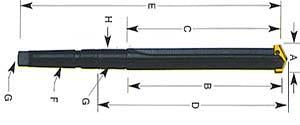 P03052 39/64-11/16 #2 SERIES 0.5 TAPER SHANK & STRAIGHT FLT STANDARD LENGTH SPADE DRILL HOLDER