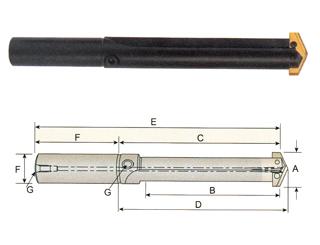 P16001 0, 3/4 x 7-11/16 STRAIGHT SHANK & STRAIGHT FLUTE EXTENDED LENGTH SPADE DRILL HOLDER