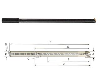 P17404 4, 1-1/2 x 30 STRAIGHT SHANK & STRAIGHT FLUTE LONG LENGTH SPADE DRILL HOLDER