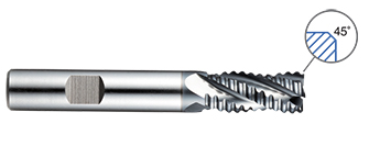 GYG70116 1-1/4 x 1-1/4 x 2 x 4-1/2 ONLY ONE PM60 6 FLUTES 30 DEGREE HELIX ROUGHING (COARSE) CENTER CUT END MILL