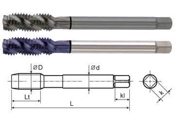 T1202S #5-40 UNC GH2 HSS-EX COMBO MODI SPIRAL FLUTE TAP DIN LENGTH ANSI SHANK STEAM OXIDE