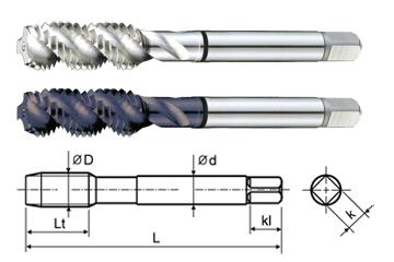 T7302 #8-36 UNF GH2 HSS-EX COMBO MODI SPIRAL FLUTE TAP BRIGHT FINISH