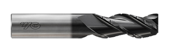 JAI38906. YG1/4(R.01) x 1/4 x 5/8 x 2-1/2 ALU-POWER HPC 3 FLUTE 37deg. HELIX CHIP BREAKER CORNER RADIUS COATED E/M