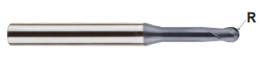 GMF16002 1/32 x 3/16 x 1/32 x 5/64 x 1-3/4 4G MILL 2 FLUTE 30 DEGREE HELIX BALL WITH NECK END MILL