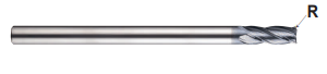 GMF20901 5/64 (R.008) x 1/4 x 1/4 x 2 4G MILL 4 FLUTE CORNER RADIUS END MILL