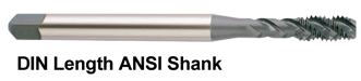 TA244S M4.0 x 0.7 D4 HSS-EX COMBO MODI SPIRAL FLUTE TAP DIN LENGTH ANSI SHANK STEAM OXIDE
