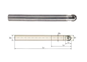 ZBCD040 5/8 x 39/64 x 13/16 x 3-3/16 x 9-7/8 - I-XMILL LONG CARBIDE HOLDER,