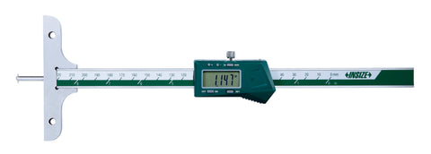 ELECTRONIC DEPTH GAGE WITH ROUND DEPTH BAR, 0-4.7"/0-120mm