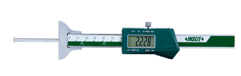 ELECTRONIC DEPTH GAGE WITH ROUND DEPTH BAR, 0-4"/0-100mm