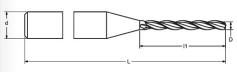 Gmauvais 3200105R 1.05 MM 3-FLUTE 140 LONG REAMER DRILL-CARBIDE