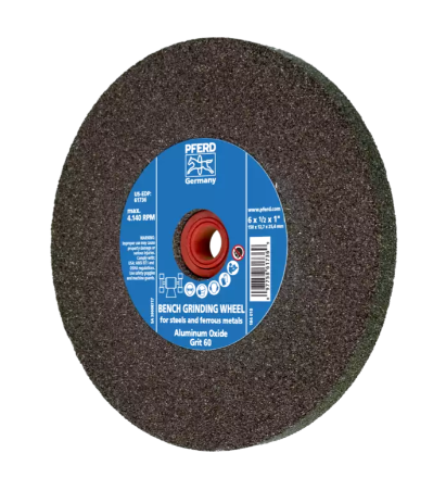 10" x 1-1/2" Vitrified Bench Wheel - 1-1/4" A.H., Aluminum Oxide, 60 Grit