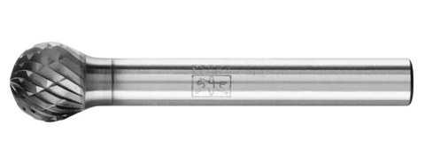 HICOAT Bur - Ball Shape, DBL Cut - 1/2" x 7/16" x 1/4" Shank - SD-5, FEP Coating