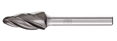 HICOAT Bur - Tree Shape, DBL Cut - 1/2" x 1" x 1/4" Shank - SF-5, FEP Coating