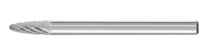Carbide Bur - Tree Shape, DBL Cut - 3/4" x 1¼" x 1/4" Shank - SF-14