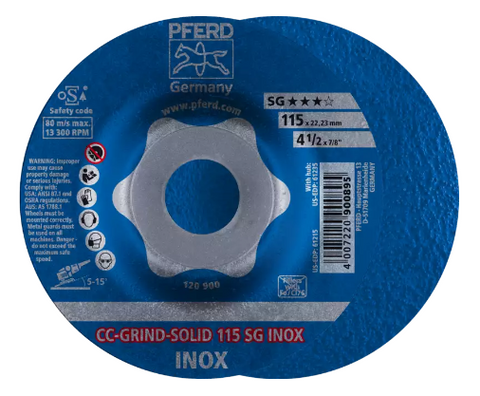 5" CC-GRIND-SOLID - 7/8" A.H. - SG INOX