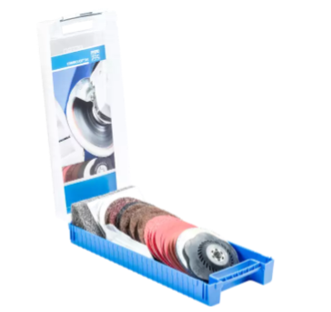COMBICLICK Surface Finishing Set - 5" Diameter Discs, 5/8-11 Threaded Backing Pad