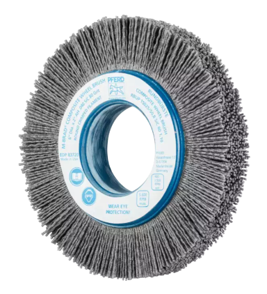 10" M-BRADÃ‚Â® composite Whl. Brush - 2" AH - Rectangular Filament, .045 SiC 80 Grit, 3-1/4" Trim