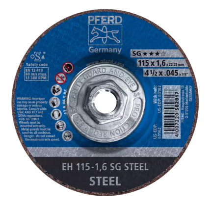 6" x .045" Cut-Off Wheel, 5/8-11 Thd. - SG STEELOX - Type 27