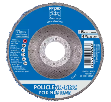 5" x 1/2" POLICLEAN PLUS Disc - 5/8-11 Thread. - Type 27