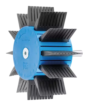 7" x 2" POLIFLAP Flap Wheel - Incl. Drive Arbor, Abrasive and Rubber Flaps
