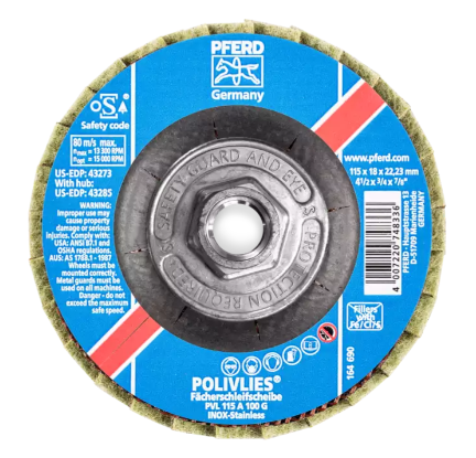 5" POLIVLIES Non-Woven Flap Disc - 5/8-11 Thread - Fine Grade