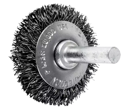 1-1/2" Mtd Flared Cup Brush - .006 SS Wire, 1/4" Shank