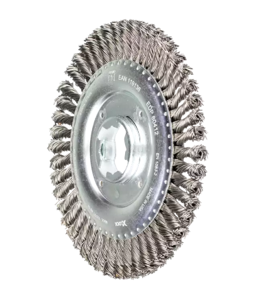 10" Crimped Wire Wheel - Narrow Face - .012 SS Wire, 1-1/4" Keyed A.H.