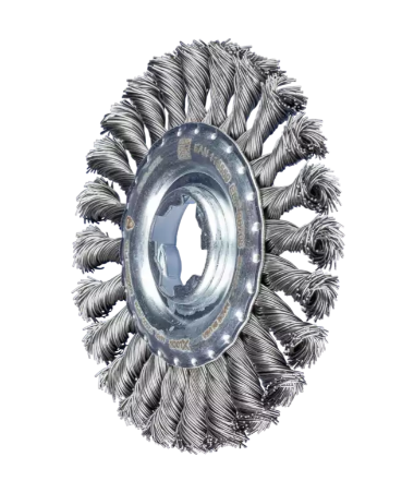 2-3/4" OD knot cup brush - .014" carbon steel wire, X-LOCK mounting system