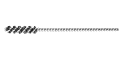 1/4" Power Tube Brush - .004 Brass Wire, 1/8" Stem, SS/SS