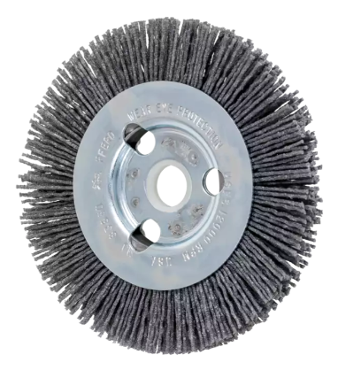 4" M-BRAD NFHD Wheel Brush - 5/8-1/2" A.H.,  .035 SiC - 180 Grit
