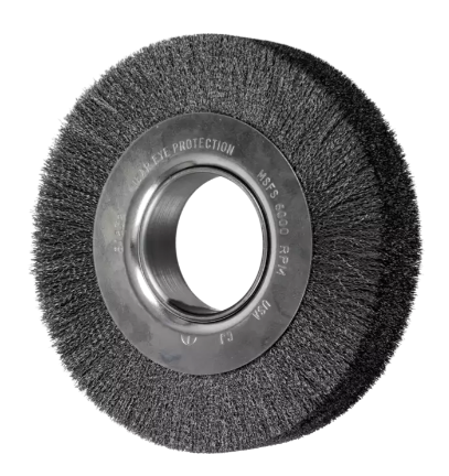 10" Crimped Wire Wheel - Wide Face - .012 SS Wire, 2" Keyed A.H.